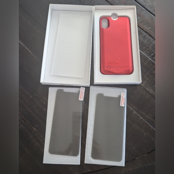 🛍️4 For $15🛍️Apple Red Cell Phone Battery Case For iPhone X - Picture 1 of 6